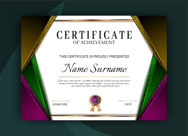 Elegant certificate of achievement template design