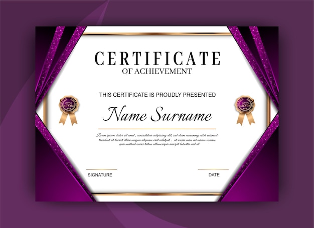 Elegant certificate of achievement template design