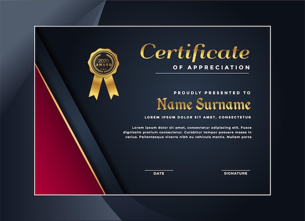 Elegant certificate of achievement template