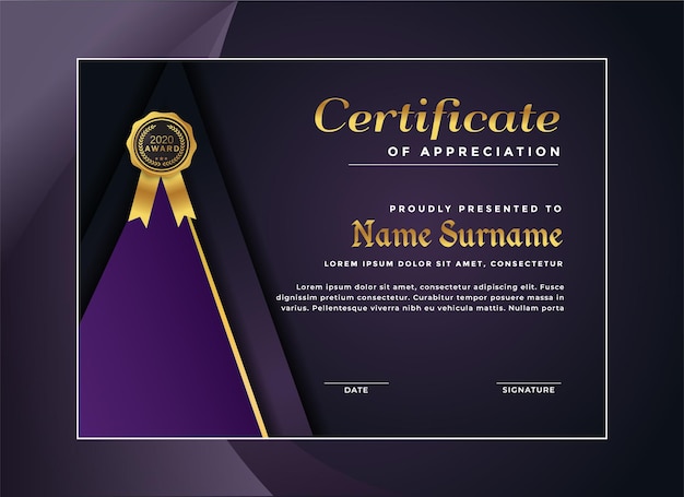 Elegant certificate of achievement template