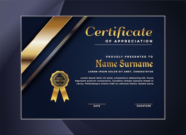 Elegant certificate of achievement template