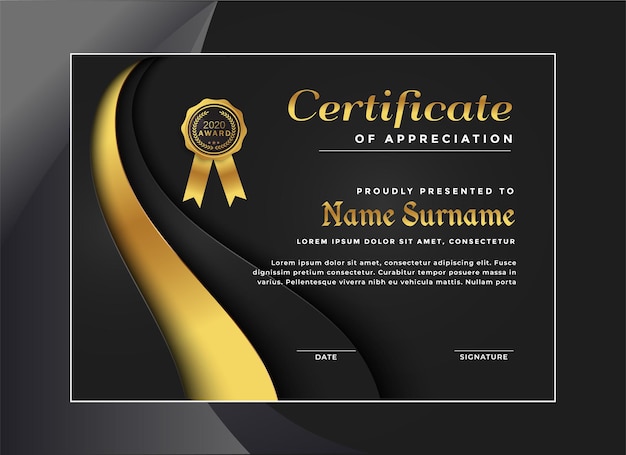 Elegant certificate of achievement template