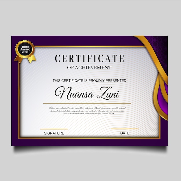 Elegant certificate achievement template
