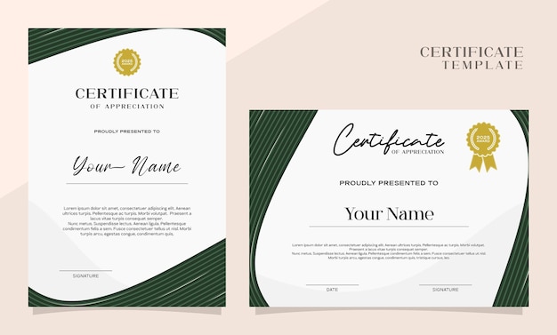 Elegant certificate of achievement template