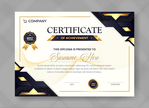 Elegant certificate of appreciation modern template Diploma certificate template set with badges