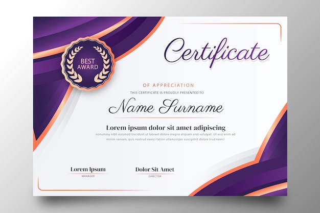 Vector elegant certificate of appreciation template design