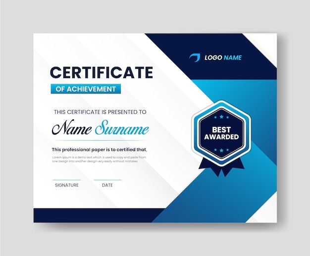 Elegant Certificate of appreciation Template design