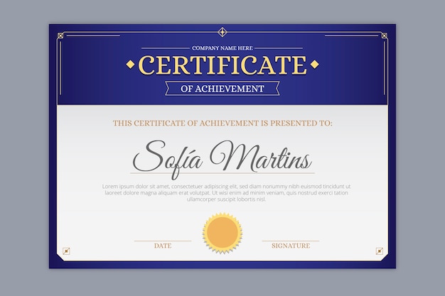 Elegant certificate award template design