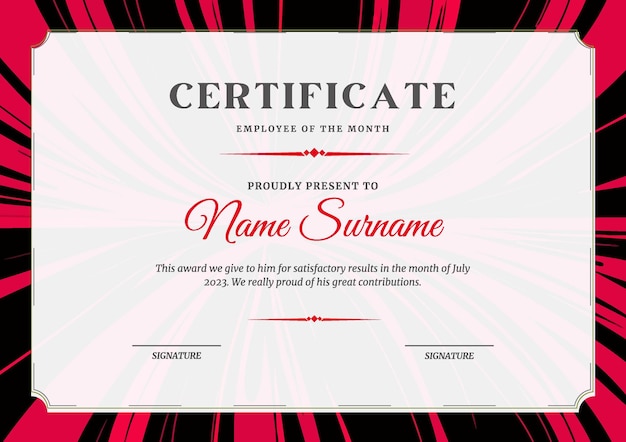 Elegant certificate design for achievement and appreciation With Abstract Background