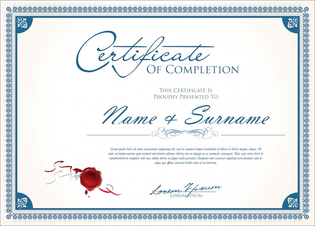 Elegant certificate or diploma retro vintage design