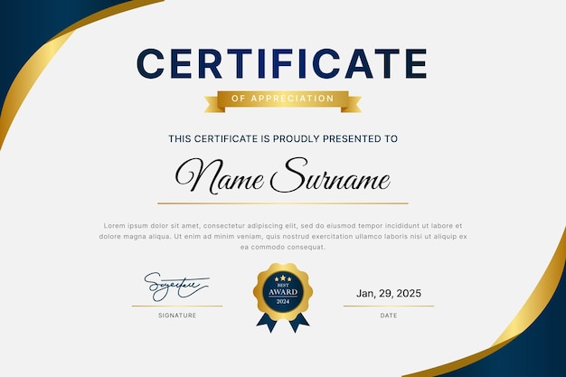 elegant certificate template design