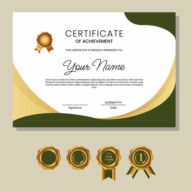 Modello di certificato elegante utilizzo per la stampa di certificati di diploma di laurea