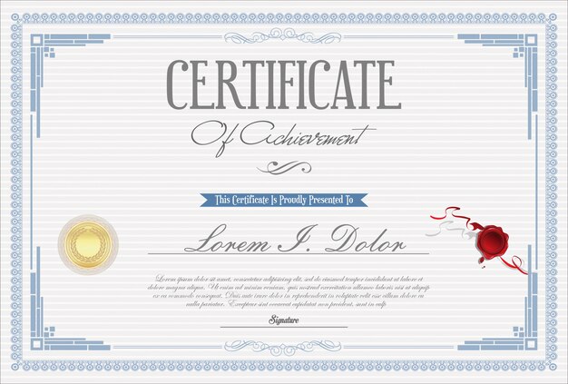 Elegante modello di certificato