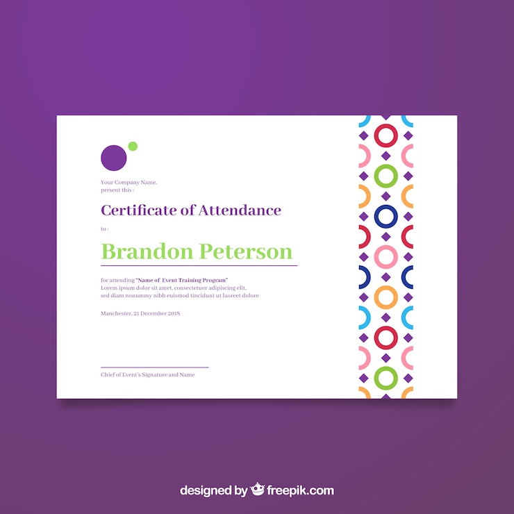 Vector elegant certificate template