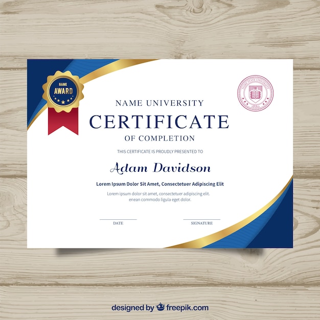 Elegant certificate template