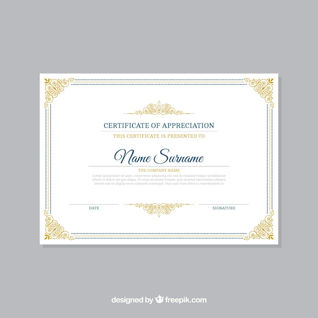 Vector elegant certificate template