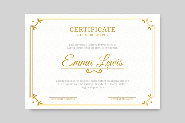 Elegant certificate template