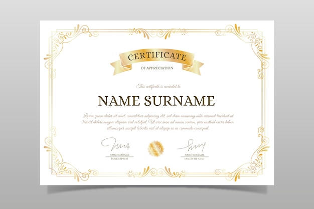 Elegant certificate template