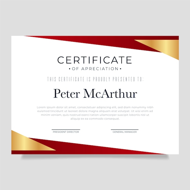 Elegant certificate template