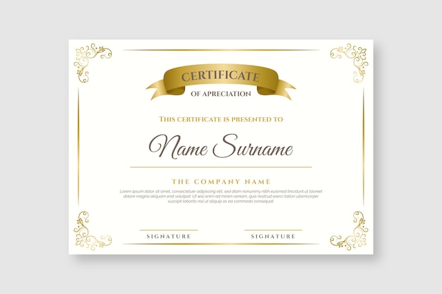 Vector elegant certificate template