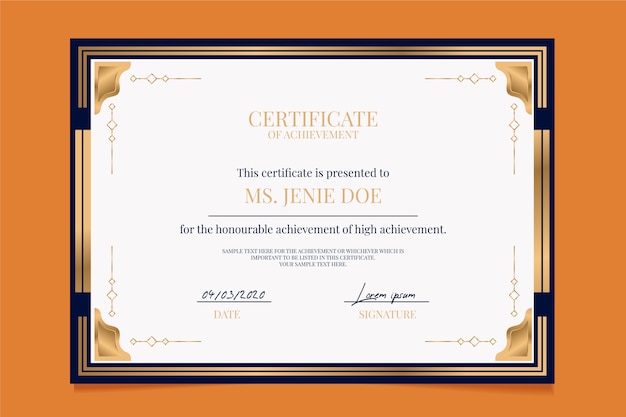 Elegant certificate template