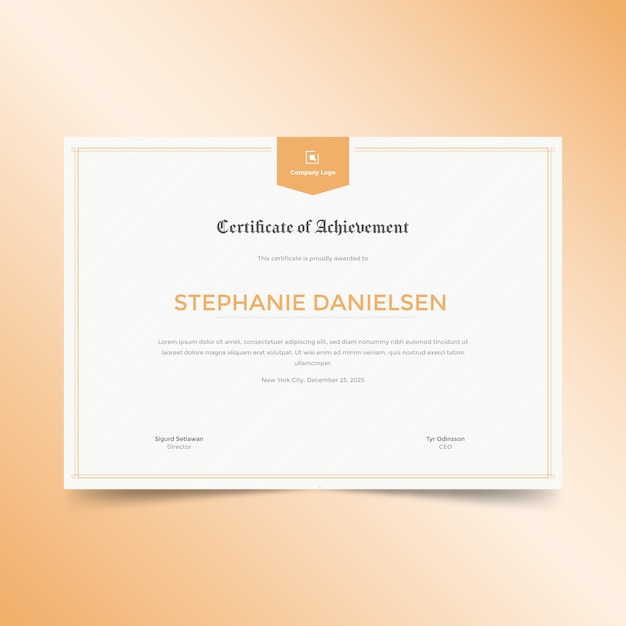 Elegant certificate template