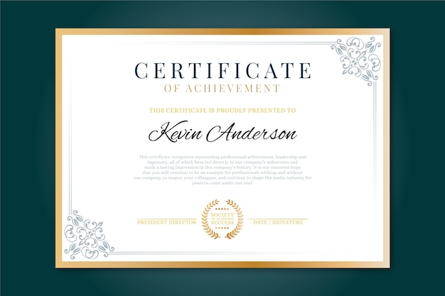 Vector elegant certificate template