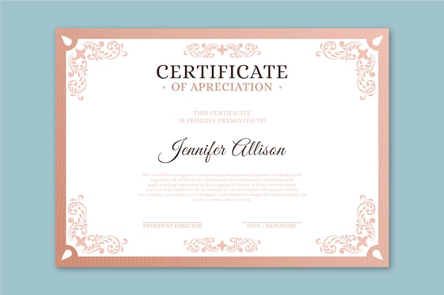 Elegant certificate template