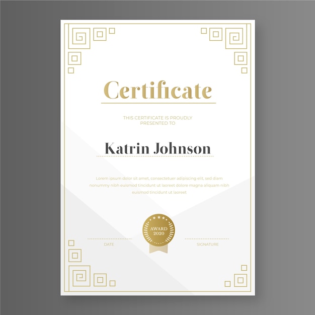Vector elegant certificate template