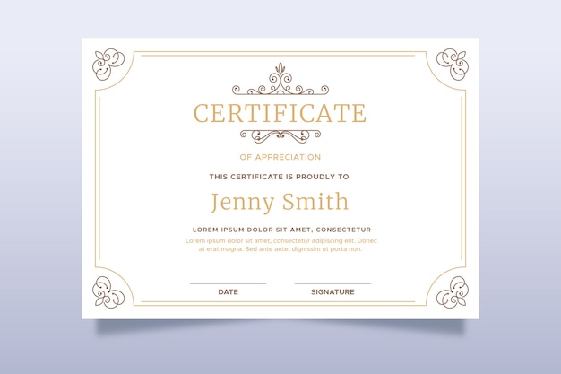 Elegant certificate template