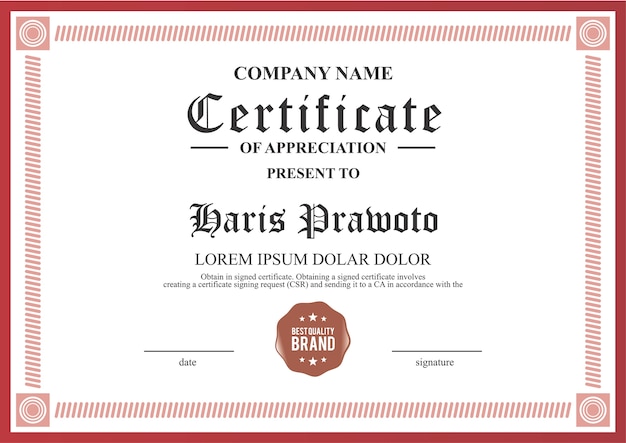 Vector elegant certificate template