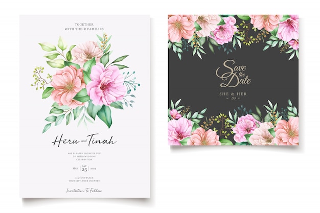 Elegant cherry blossom wedding invitation theme