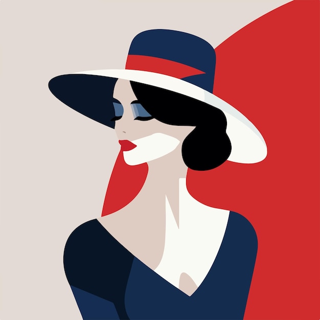 elegant chic lady flat illustration vector