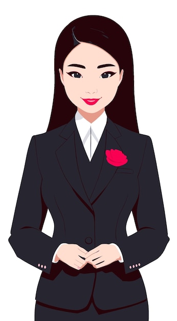 Vector elegant chinese business woman