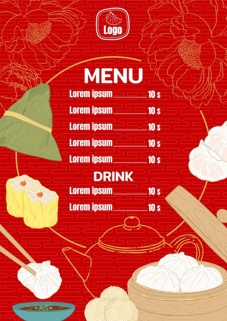 Vector elegant chinese restaurant menu design