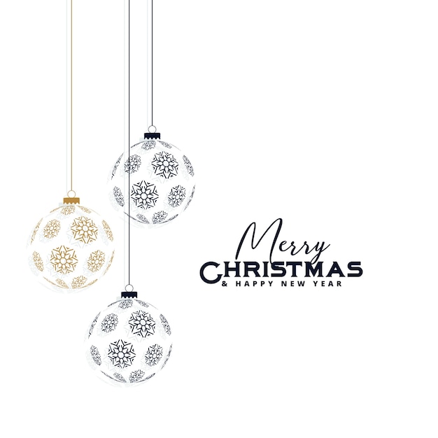 elegant christmas background with hanging balls made with snowflakes