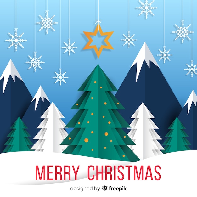 Vector elegant christmas background with paper style