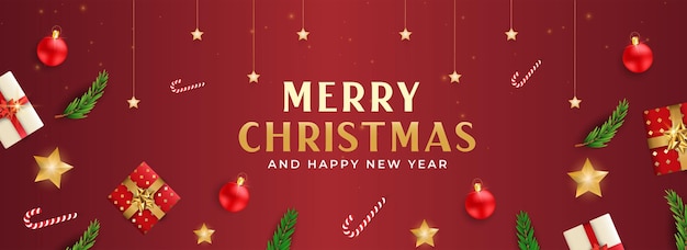 Elegant Christmas banner with decoration