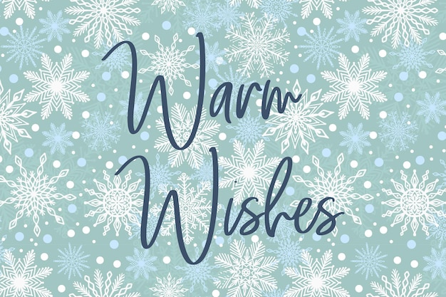 Elegant christmas greeting card warm wishes for new year template snowflake background