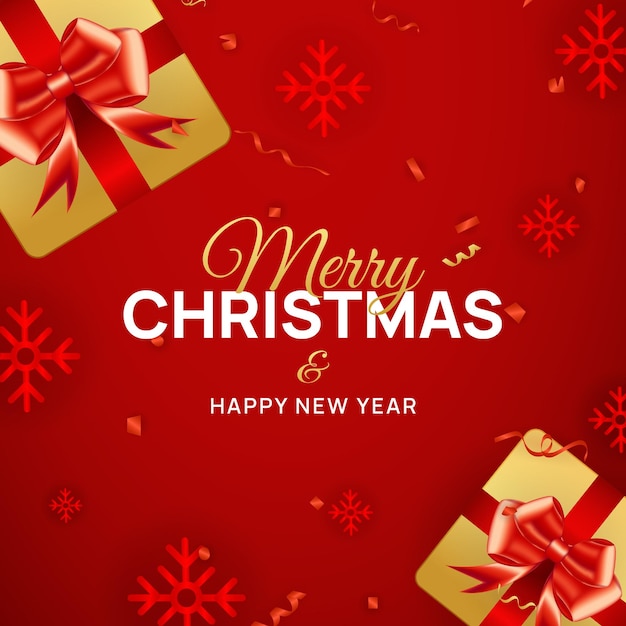 Elegant Christmas And Happy New Year Greetings Card