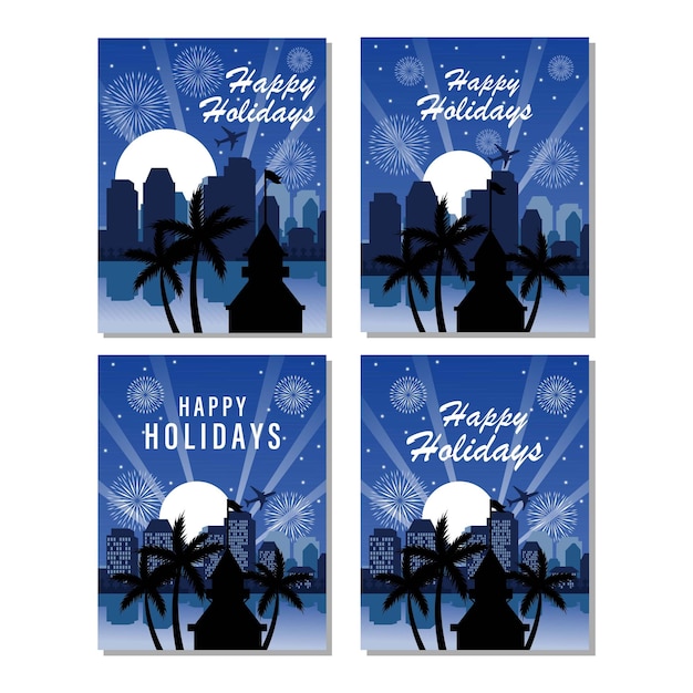 Vector elegant christmas and holidays card design with beautiful