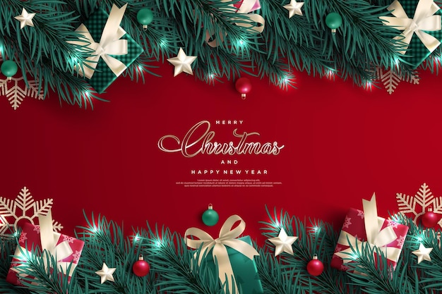 Elegant christmas and new year background