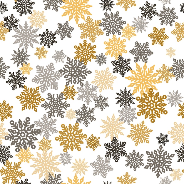 Elegant Christmas seamless pattern with snowflakes