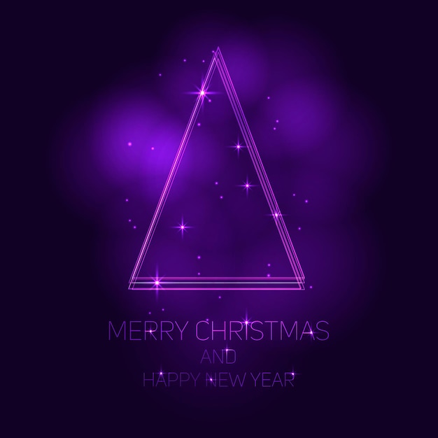 Vector elegant christmas tree with sparkles on abstract background