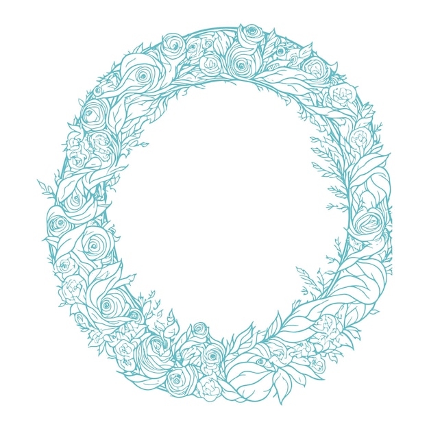 Elegant circle floral frame illustration