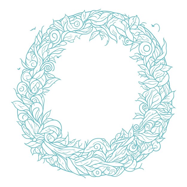 Elegant circle floral frame illustration