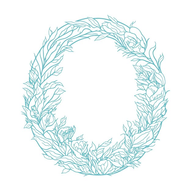 Elegant circle floral frame illustration