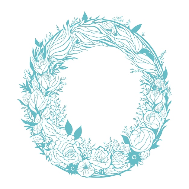 Elegant circle floral frame illustration