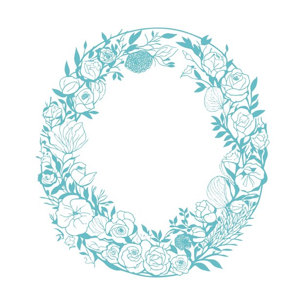 Elegant circle floral frame illustration