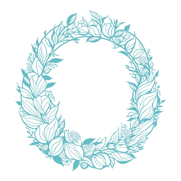 Elegant circle floral frame illustration